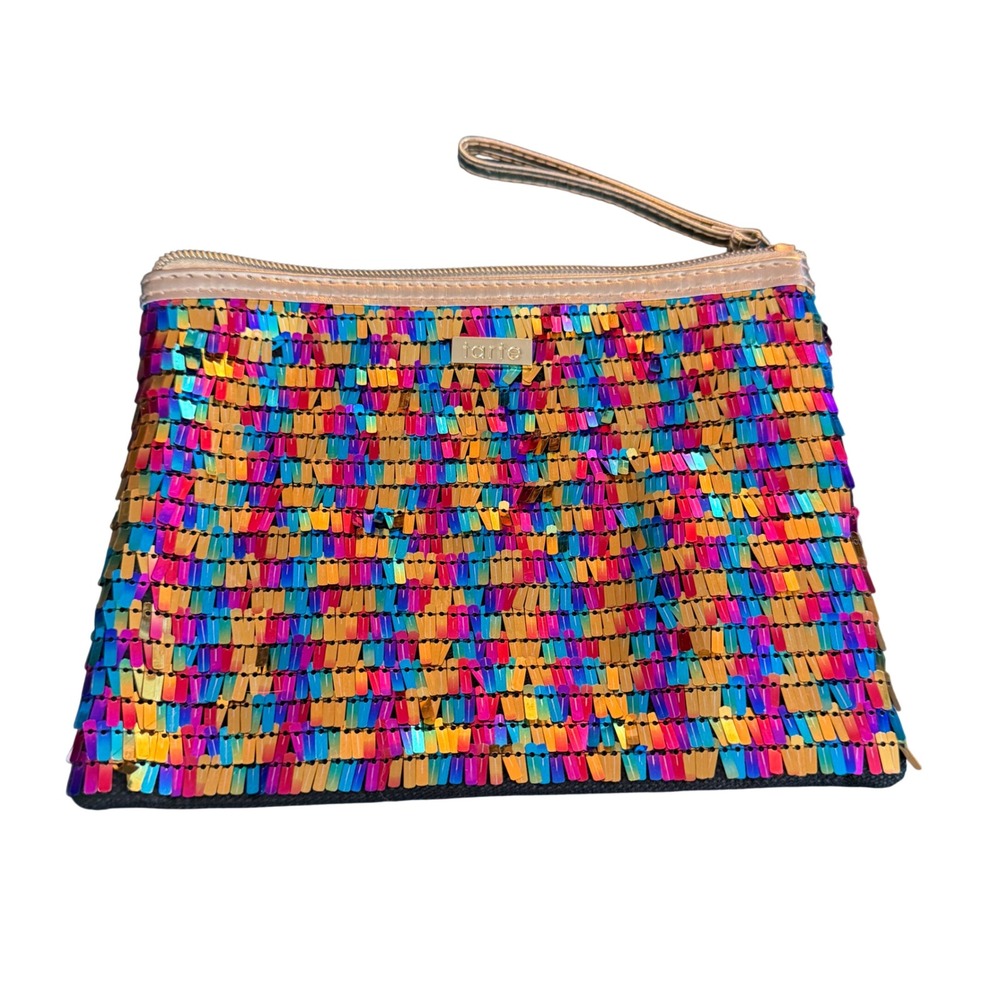 Taste Sparkle Rainbow Sequin Wristlet Pouch Bag Coin Purse Makeup Bag Small